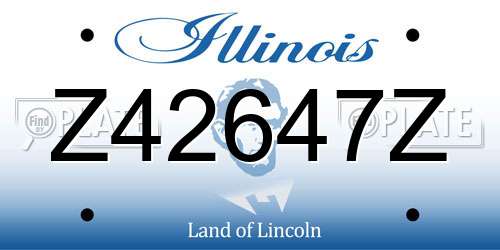 Z42647Z Illinois License Plate