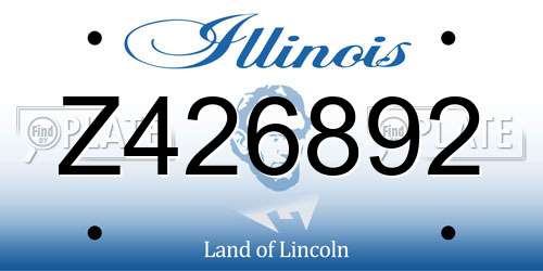 Z426892 Illinois License Plate