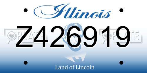 Z426919 Illinois License Plate