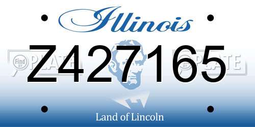 Z427165 Illinois License Plate