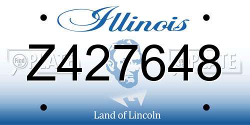 Z427648 Illinois License Plate