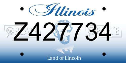 Z427734 Illinois License Plate