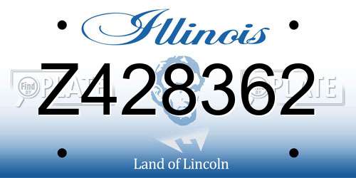 Z428362 Illinois License Plate