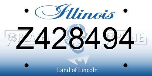 Z428494 Illinois License Plate