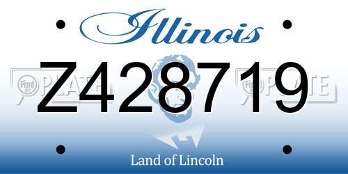 Z428719 Illinois License Plate