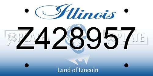 Z428957 Illinois License Plate