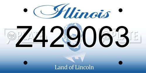 Z429063 Illinois License Plate