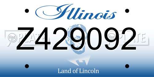 Z429092 Illinois License Plate