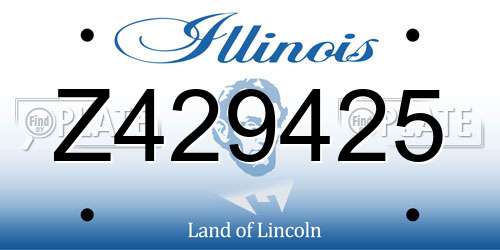 Z429425 Illinois License Plate
