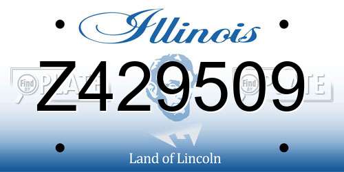 Z429509 Illinois License Plate