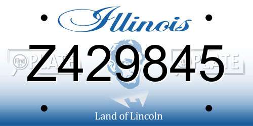 Z429845 Illinois License Plate