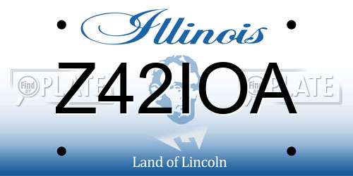 Z42IOA Illinois License Plate