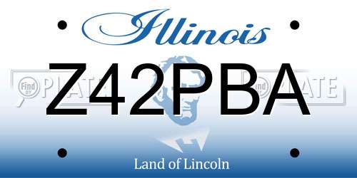 Z42PBA Illinois License Plate