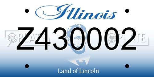 Z430002 Illinois License Plate