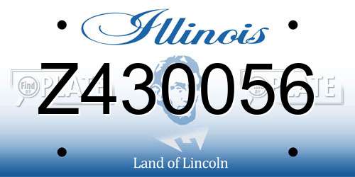 Z430056 Illinois License Plate