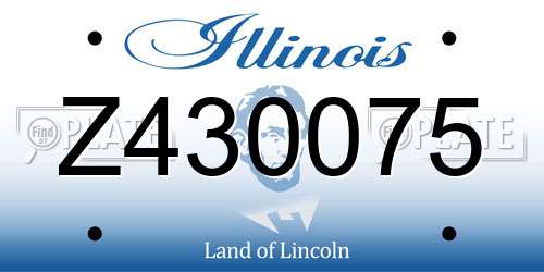 Z430075 Illinois License Plate