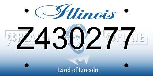 Z430277 Illinois License Plate