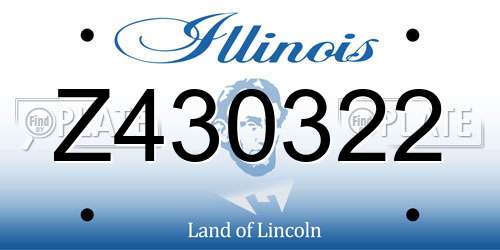 Z430322 Illinois License Plate