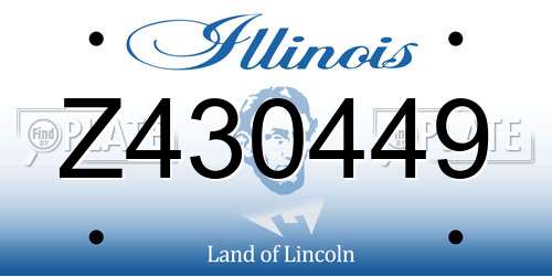 Z430449 Illinois License Plate