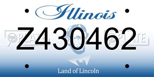 Z430462 Illinois License Plate