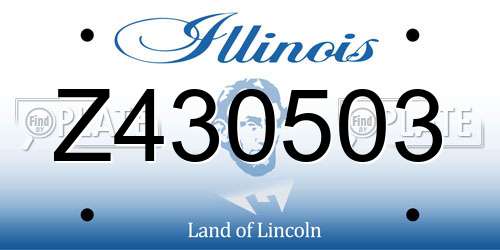 Z430503 Illinois License Plate