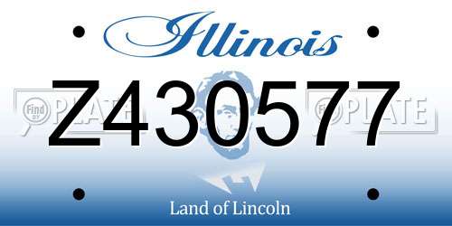 Z430577 Illinois License Plate