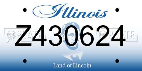 Z430624 Illinois License Plate