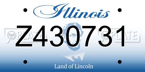 Z430731 Illinois License Plate