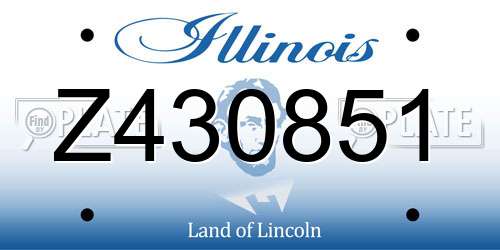 Z430851 Illinois License Plate