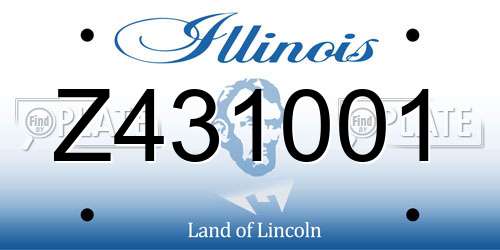 Z431001 Illinois License Plate