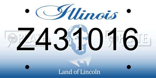 Z431016 Illinois License Plate