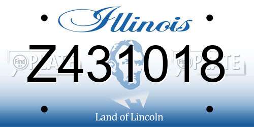 Z431018 Illinois License Plate