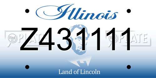 Z431111 Illinois License Plate