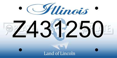 Z431250 Illinois License Plate