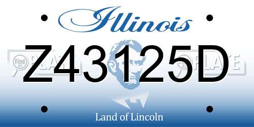 Z43125D Illinois License Plate