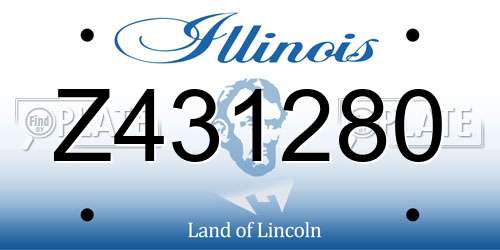 Z431280 Illinois License Plate