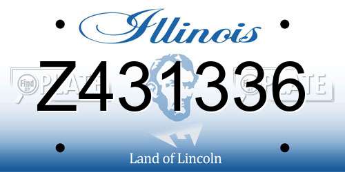 Z431336 Illinois License Plate