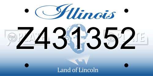 Z431352 Illinois License Plate