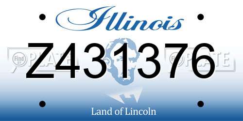 Z431376 Illinois License Plate