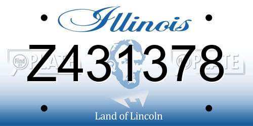 Z431378 Illinois License Plate