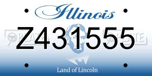 Z431555 Illinois License Plate