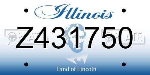 Z431750 Illinois License Plate