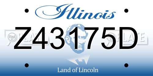 Z43175D Illinois License Plate