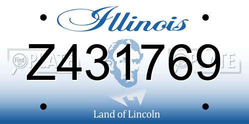 Z431769 Illinois License Plate