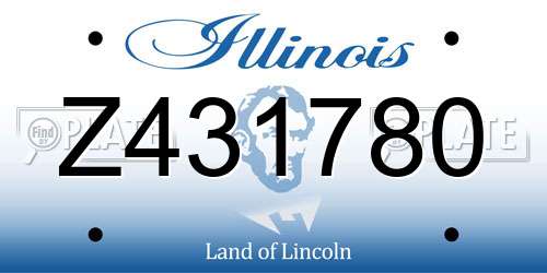 Z431780 Illinois License Plate