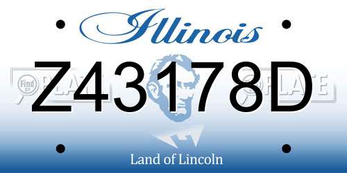 Z43178D Illinois License Plate