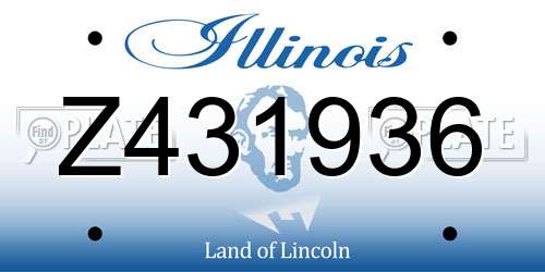 Z431936 Illinois License Plate