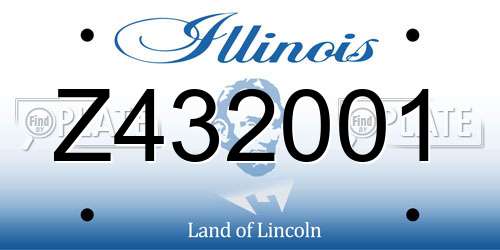 Z432001 Illinois License Plate