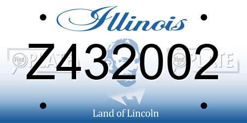 Z432002 Illinois License Plate