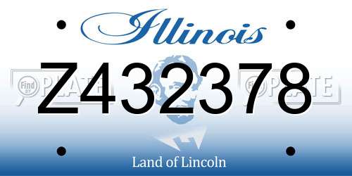 Z432378 Illinois License Plate